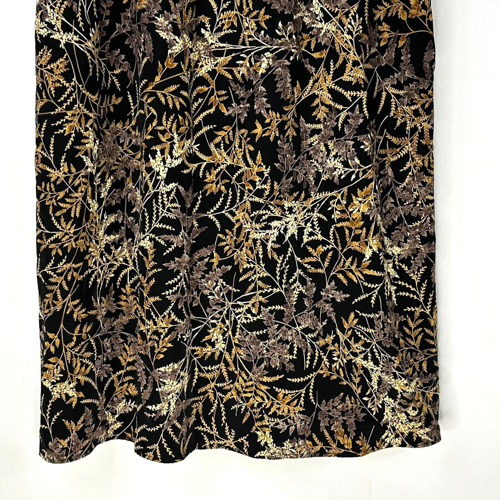 First Option Too Long Skirt Womens 1X Black Yellow All Over Print Elastic Waist - Picture 3 of 10